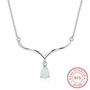 New  Luxury Design Classic Style Opal Silver Jewelry Pendant Necklace Opal Women 925 Sterling Silver Pendant
