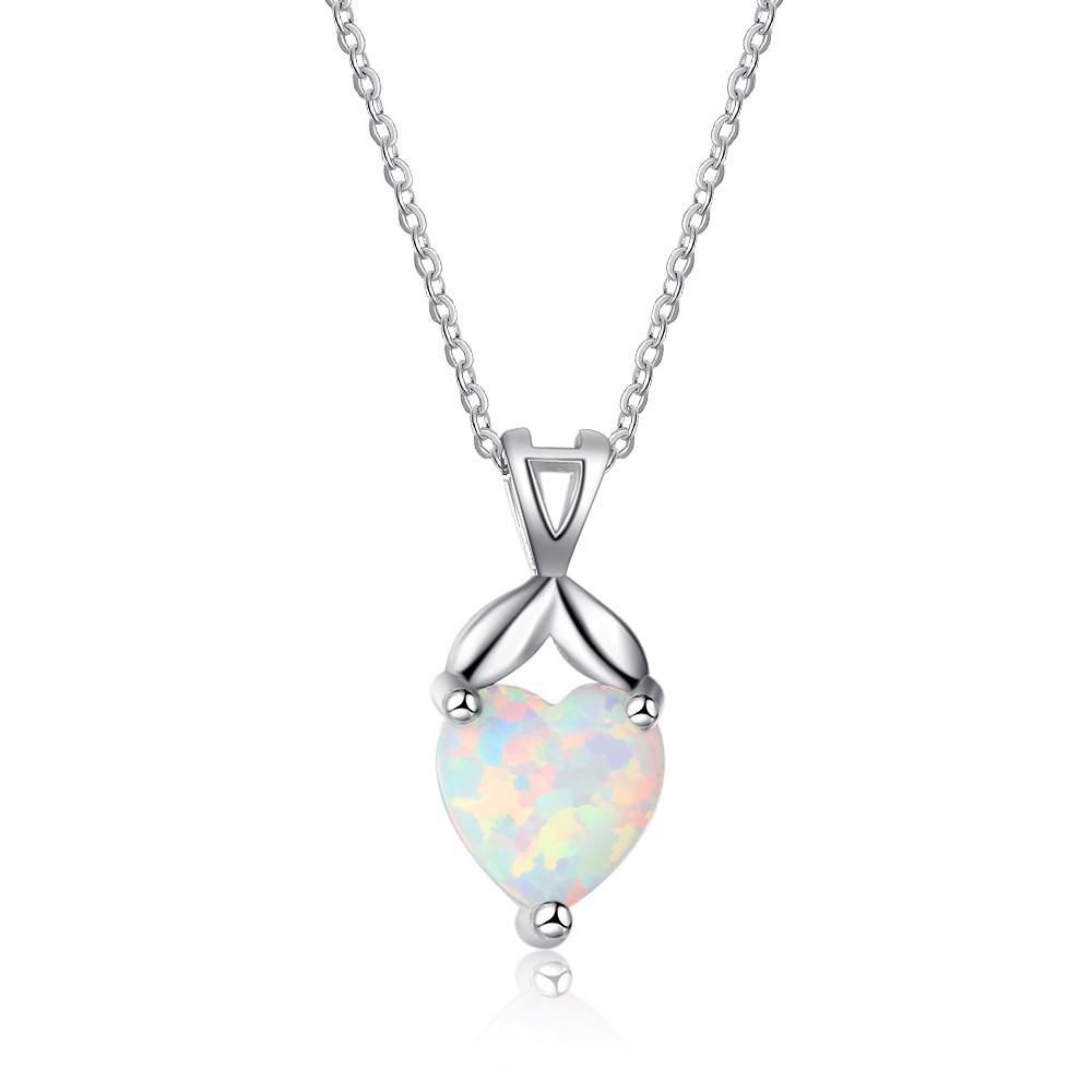 水晶S925银爱心opal澳宝吊坠新概念创意首饰沙滩系列 银饰 项链