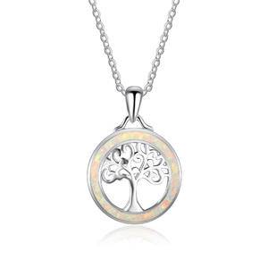 Fashion Tree Of Life Necklace For Women Natural Opal    Pendant Jewelry 