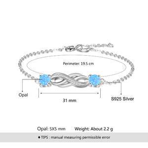 925 Sterling Silver Infinity Lovely  Bracelet Original Turkish Fine Jewelry Boho Trendy Fashion Ladies Collection