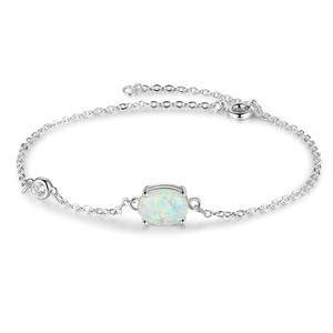 S925 Natural  Bracelet Delicate Opal Pendants Silver  Women Jewelry Bracelet