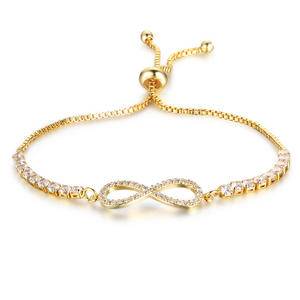 High Quality Infinity Charm Chain Zircon Crystal Women Jewelry Bracelet