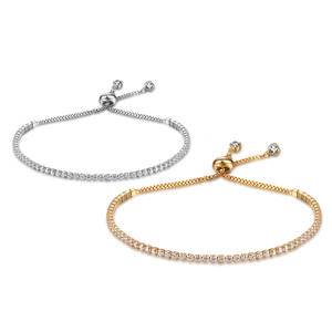  Friendship Tennis Bracelets For Women Square Zircon  Gold  Handmade Bracelet Jewelry Gift 