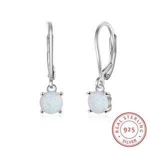  Simple Design Opal Earrings Opal Stud Earring for Women Girls 925 Sterling Silver Fashion Jewelry