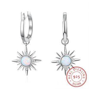 Minimalist 925 Sterling Silver  Cubic Zirconia  Dainty  Opal  Earrings