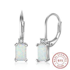  Minimalist 925 Sterling Silver  Opal Earrings for Women Girl Wholesale Jewelry   Opal Earrings