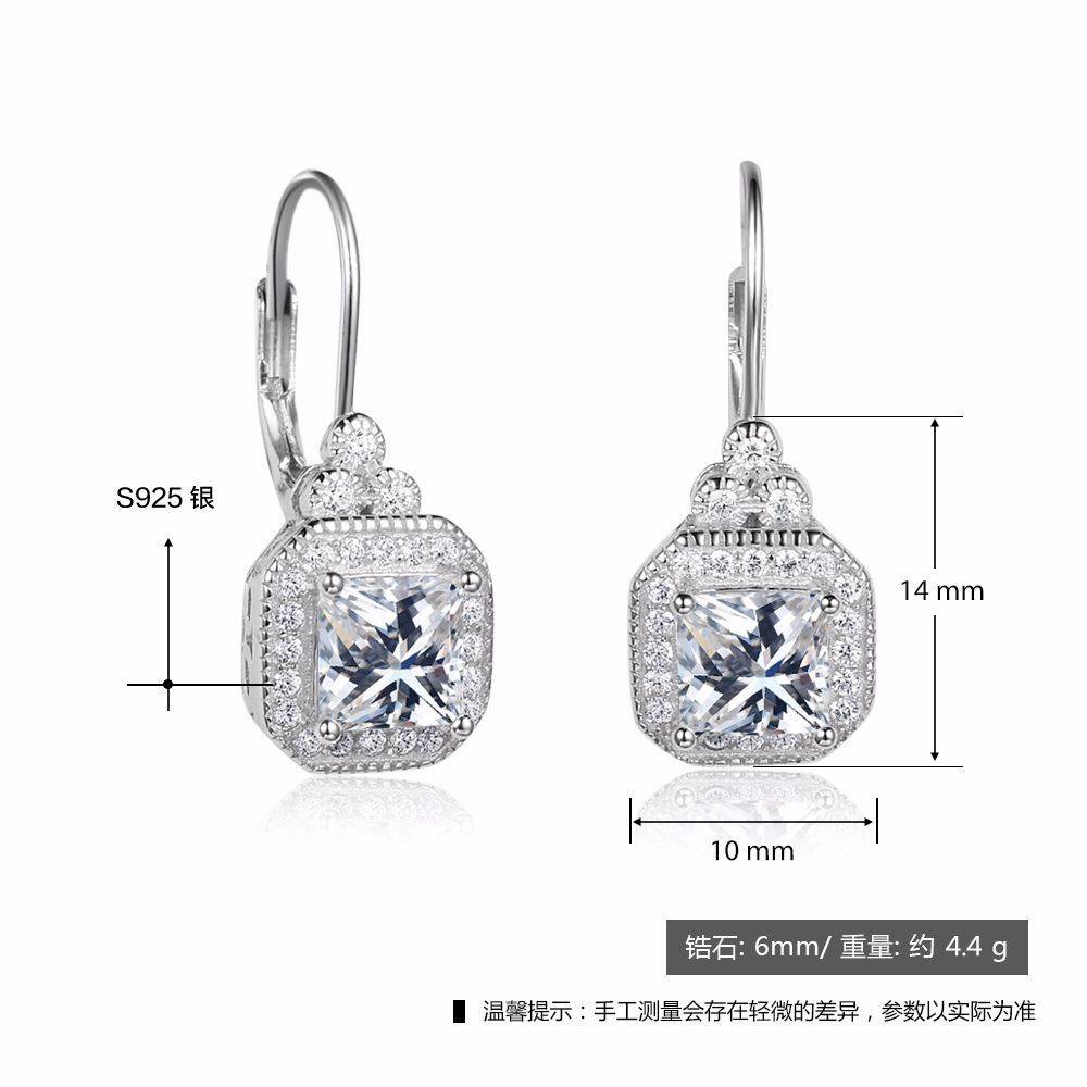 Luxury Court Style Silver  Cut Long Dangle Diamond Earrings For Wedding
