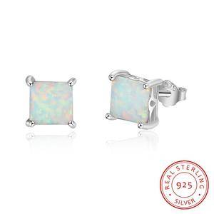  Simple Design Opal Earrings Opal Stud Earring For Women Girls Gifts 925 Sterling Silver CLASSIC Fashion 