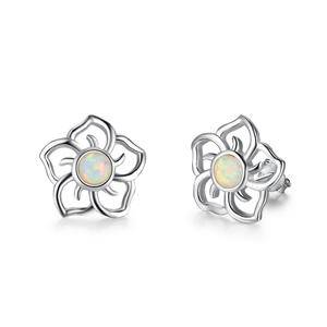 Earring  Fashion Jewelry Silver Statement Open Hollow Flower Drop Dangle Stud Earring For Women