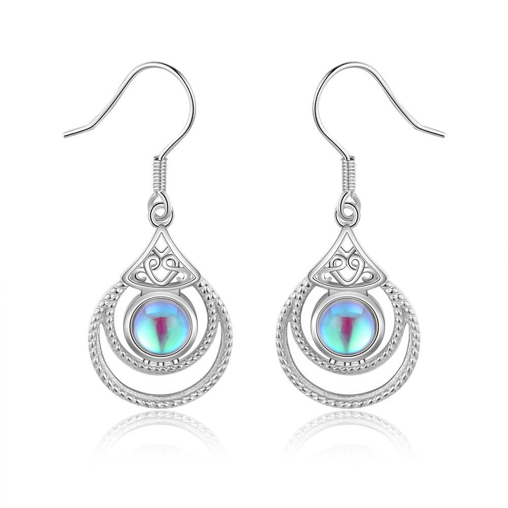 Women's Fashion Moonstone Earring Dangle Earrings Wedding Jewelry Gifts
