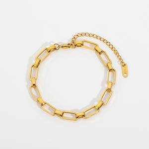New INS Exaggerated Hollow Thick Chains Bracelets Street Style Punk Jewelry 18K Gold Plated Women Stainless Steel Chain Bracelet