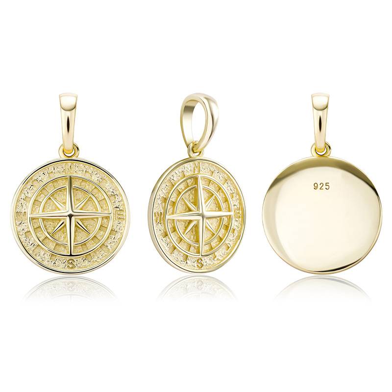 S925 Jewelry Round Digital Compass Pendant Box Chain Necklace Hip Hop Jewelry Sterling Silver Necklace For Women And Men