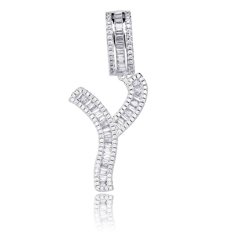  Trendy Hip Hop A-Z  Zircon Letters Pendant women Necklaces For men Iced Out Alphabet Letter Necklace Set Wholesale