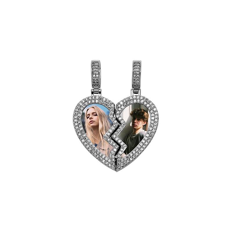  Custom Heart Shaped Photo Picture Frame Pendant For Necklace Jewelry Couple Valentine's Day Gift Romantic