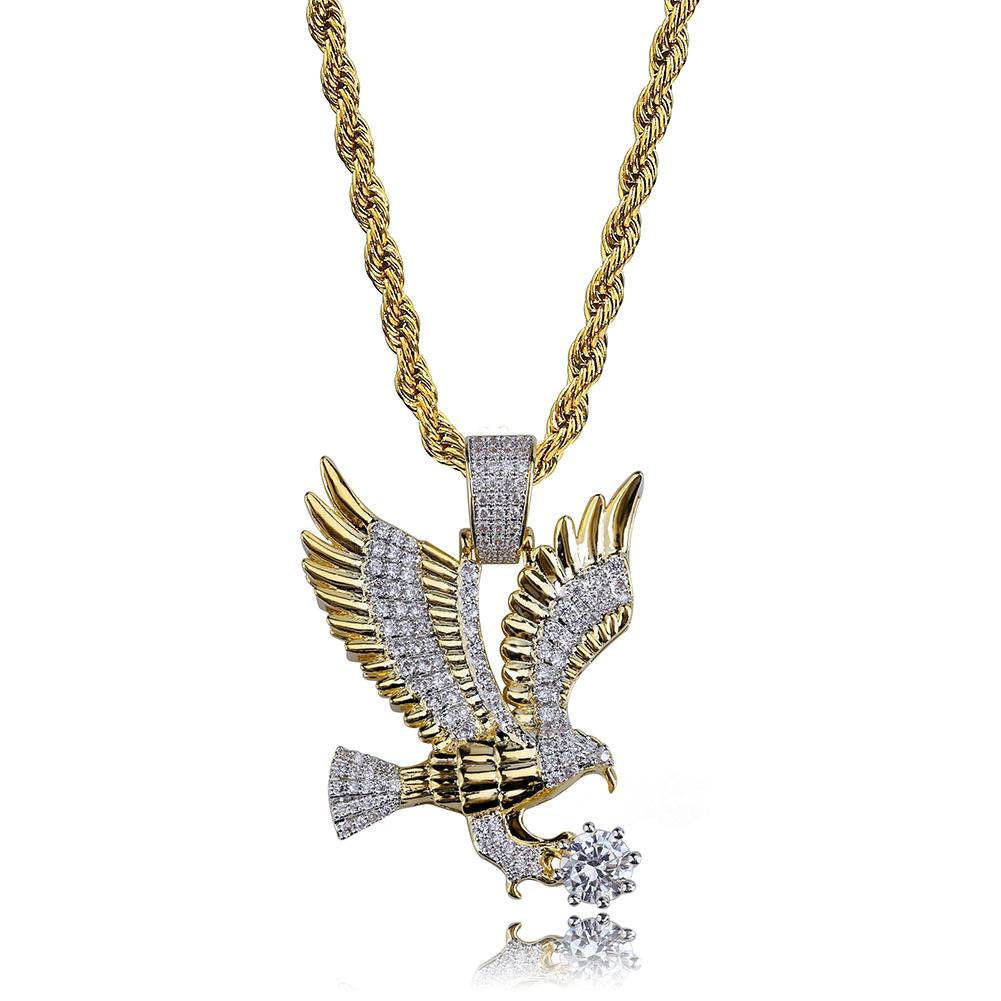 Popular Selling Jewelry 18k Gold Plated Jesus Pendant Necklace Eagle Gold Pendant