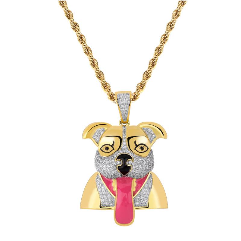  Iced Out Animal Necklaces & Pendant Charm Gold Silver Color Bling Cubic Zircon Men's Hip Hop Necklace Rock Jewelry