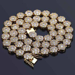  Brass Zircon Tennis Chain Necklace Hip Hop Bling Jewelry Gold Silver  Tennis Chain Necklace Iced Out Hot Sale Products