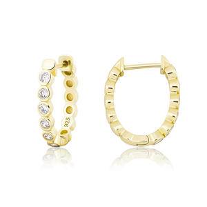  925 Silver  Earring Iced Out Diamonds Heart Oval Hoop Earrings Hip Hop Luxury Icy Jewelry For Men Women