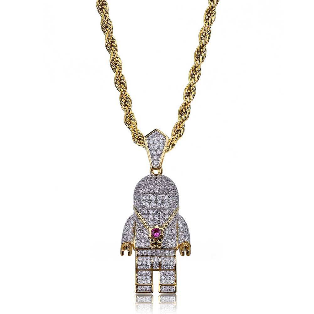 Customized Necklace Jewelry Hip Hop Iced Out  Diamond   Pendant