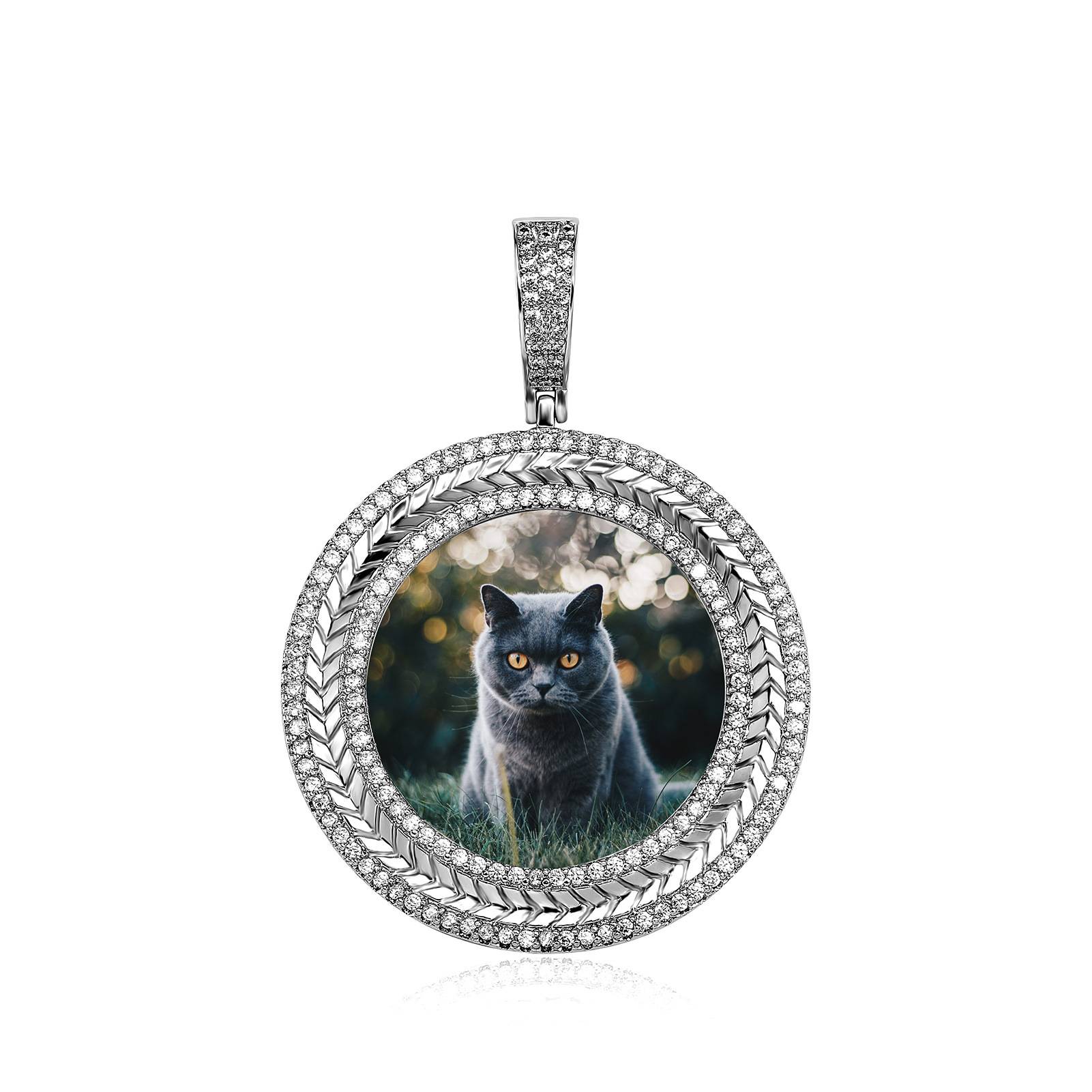 The Ice out Wheat  Photo Pendant Hip Hop Full Iced Out Cubic Zirconia Goldplated  Stone