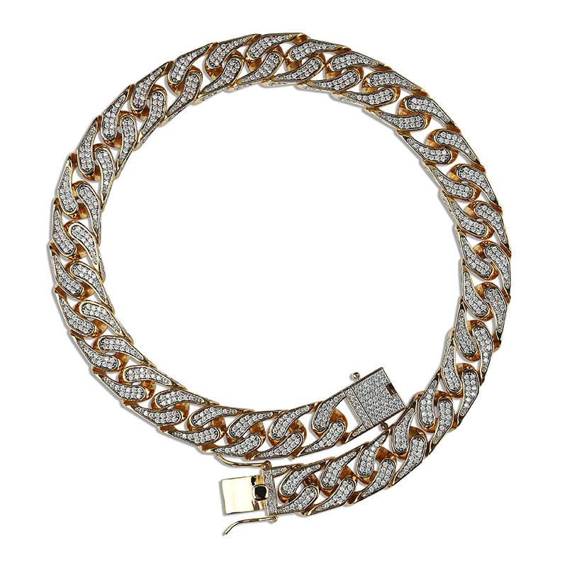  Hip Hop Jewelry 16mm  Cuban Chain Micro Pave Cubic Zirconia Necklace Iced     Male Gifts
