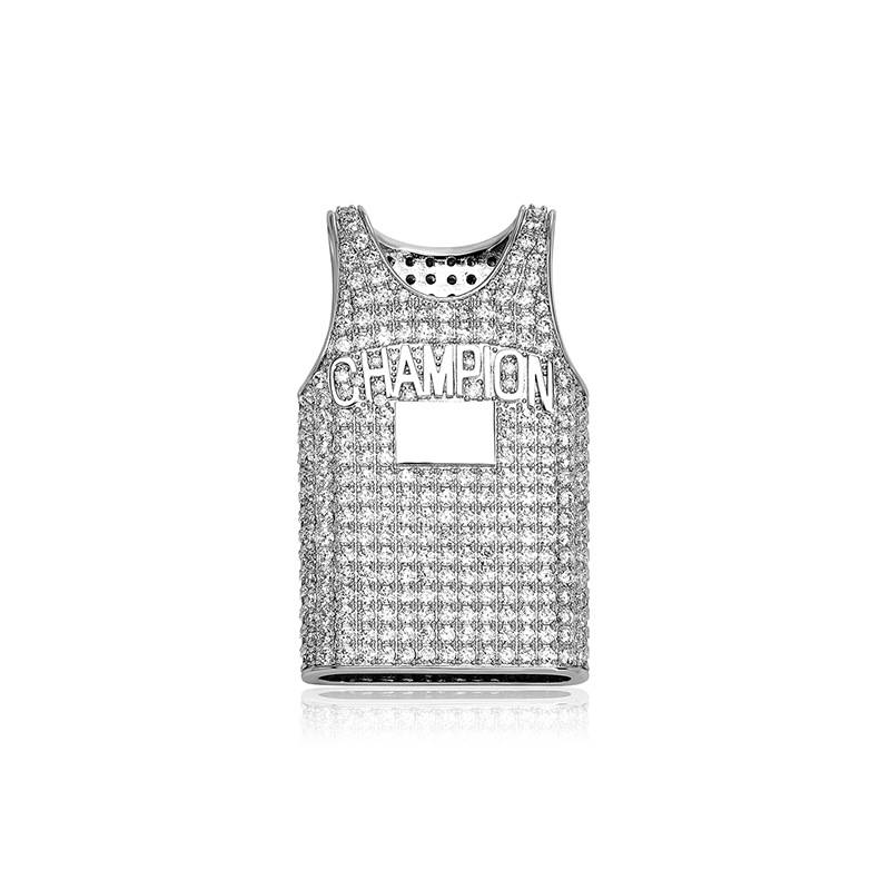  New Waistcoat Design Pendant Necklace Customizable Name Full Iced Out Cubic Zirconia Hip Hop Jewelry For Gift