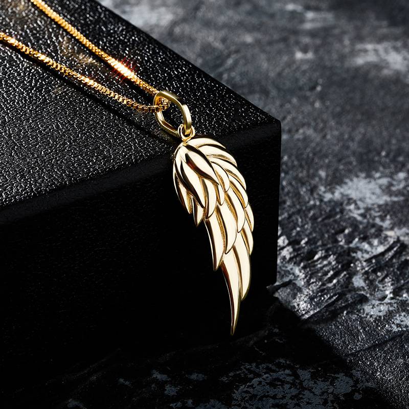 925 Sterling Silver Feather Pendant High Quality Wing Shape Necklace For Gift Hip Hop Jewelry