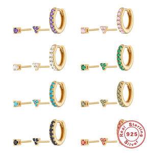 3Pcs/Sets Crystal Stud Earrings For Women 925 Silver Huggie Ear Piercing Hoop Earrings Jewelry Earring Jewelry Accessories Gifts