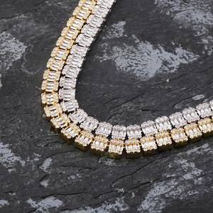   10mm Men's Jewelry Tennis Necklace Gold Silver Color Iced Out Cubic Zirconia Bling Hip Hop Jewelry Necklaces Gifts