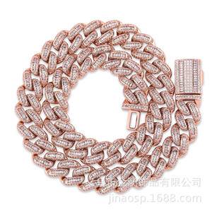 Big Heavy  Cuban Bracelet Necklace Set Micro Pave Cubic Zirconia  14mm Diamond Cuban Chain Hip Hop Men Jewelry