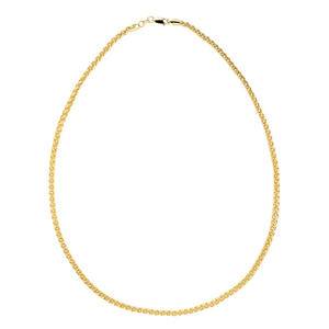 925 Silver  Necklace  4mm Wheat Chain Gold Plated   Hip Hop Luxury Jewelry For Men Women Rapper