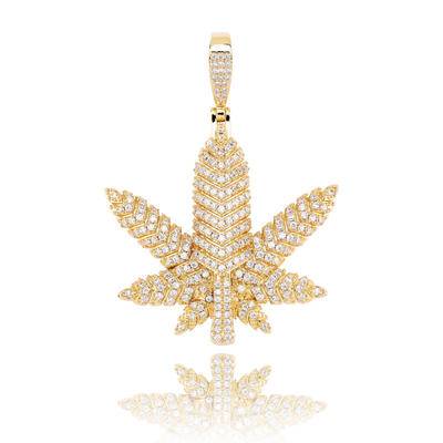 Latest Fashion Small Weed Herb Charm Necklace Hip Hop Jewelry Set Maple Leaf Gold Silver Pendant Necklaces