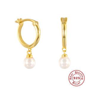 2022 S925 Sterling Silver Pearl Earrings Fashionable INS Classic Simple Ring Freshwater Drop Earrings Temperament Fine Jewelry