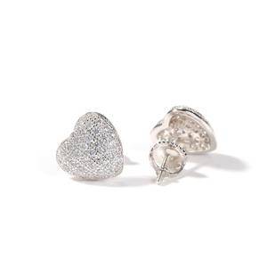 Luxury Court Style Silver Plated Cut Long Dangle Diamond Earrings For Wedding
