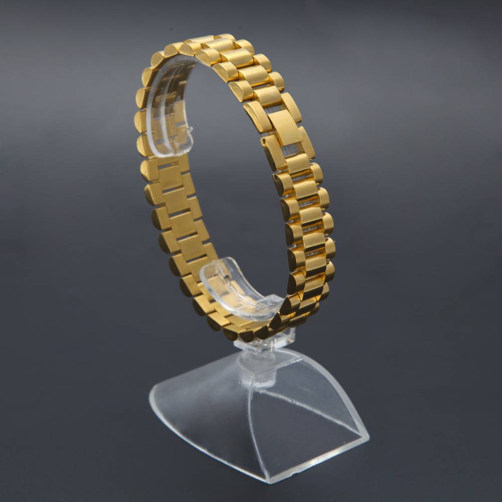   Jewelry wholesale Fashion Stainless Steel 18K Gold Plated Watchband Link Chain Bracelet Jewelry