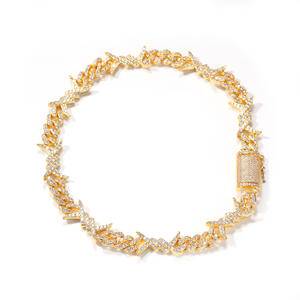 New Designs   Twist Thorn Cuban Link Chain Bracelet 10mm Cuban Chain 18K Gold Plating Of Rapper Jewelry 
