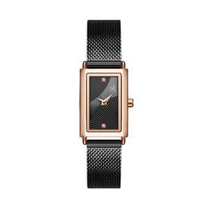   Fancy Golden Womens Quartz Watch Stylish   Band Water Resistant Rectangle Low Moq Business Wrist Watch