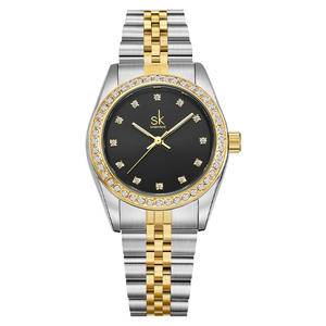 Gray Dial Women's Classic Watch Gold Stainless Steel Diamond Lady Wrist Watch Vintage Women Alloy Watch  