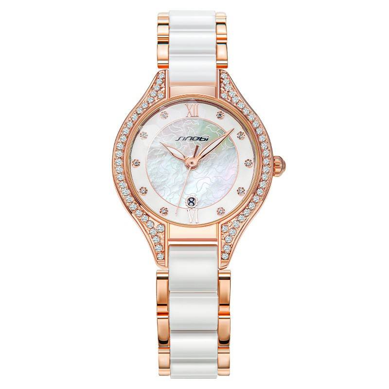 Woman's Watches   Fashion White Ceramic Women For Women With Calendar Quartz Wristwatches    