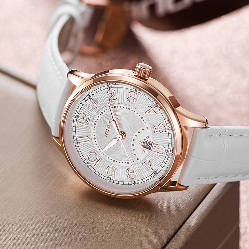   New Women Luxury Quartz Alloy Watch Ladies Fashion Stainless Steel Dial Casual Leather Wristwatch
