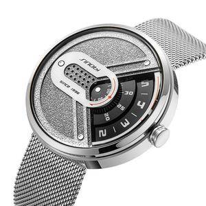 New Men's Watch Fashion Creative Concept Waterproof Men's Watch Personality No Pointer Steel Mesh Strap Quartz Watch