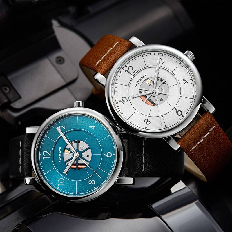   Luxury Business Men's Watches Luminous 39mm Dial Real Leather Strap Waterproof Sports Automatic Quartz Wristwatch
