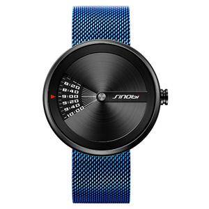   Mens Fashion Watches Original Design Creative Wristwatch Stainless Steel Mesh Strap Business Watch  