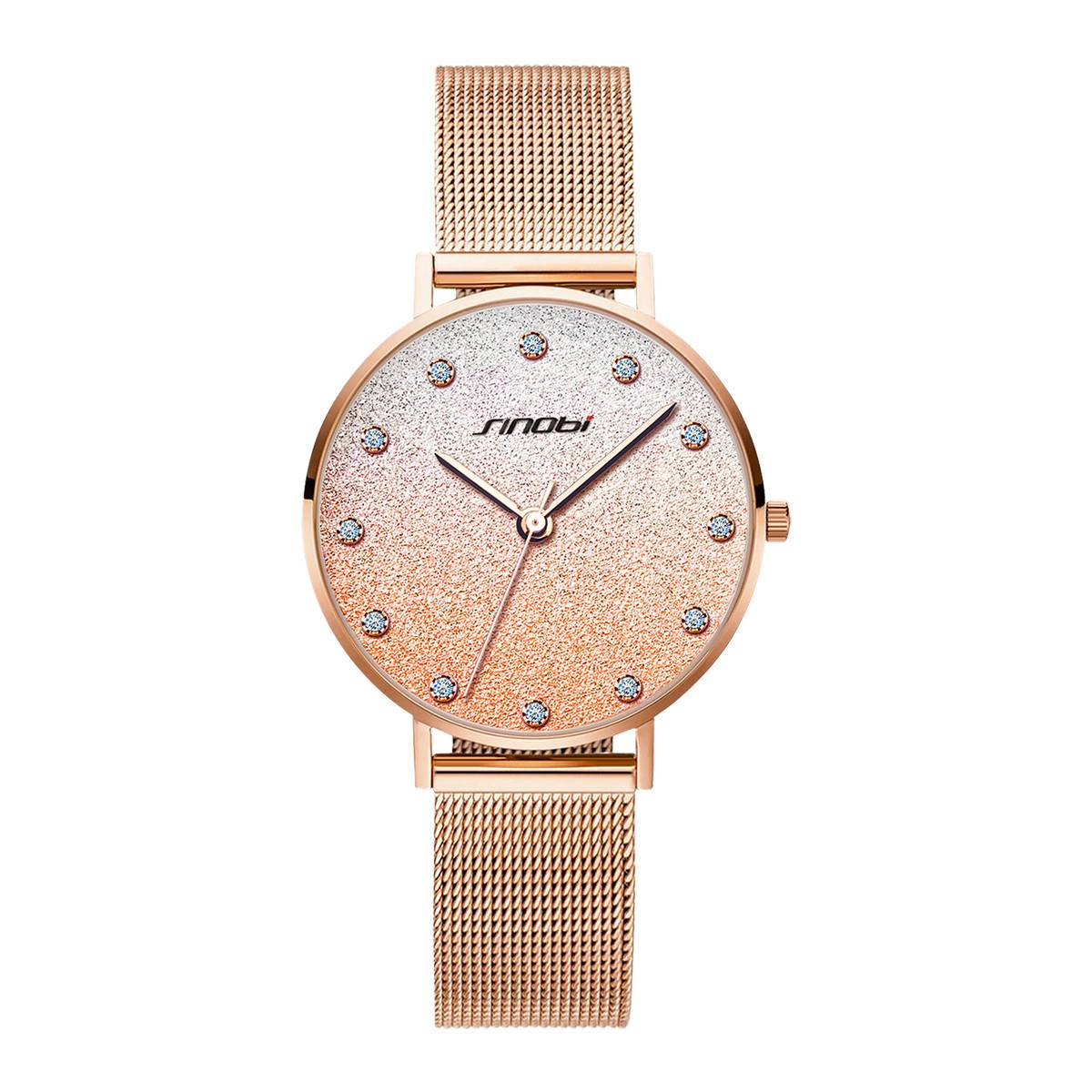   Starry Sky Luxury women  waterproof Watches Magnetic stainless steel mesh quartz Wristwatch