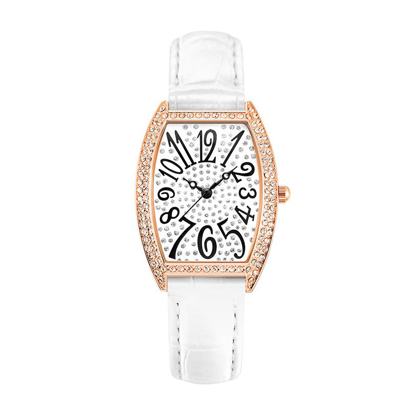   Fashion Luxury Women Quartz Watches Leather Strap Diamond Numbers Stylish  Girl Wristwatch  