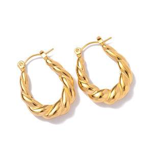 High Quality Charlotte Twisted Hoop Earrings for Women Fashion Jewelry 18K Gold Plating Stainless Steel Bold Croissant earrings