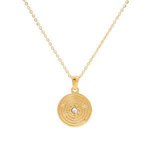 High Quality Personality Popularity Stainless Steel Round Pendant Necklaces 18K Gold Plated Waterproof Fashion Jewelry For Women
