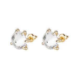 New Fashion 10MM Zircon Femme High Quality Personality Iced Out AAA+ CZ Stud Earring For Women Dragon Claw Hip Hop Bling Jewelry
