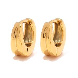 New Simple 18K Gold Plated Chunky Statement Fashion Jewelry Earrings Women Geometric Stainless Steel U Shape Hoops Earrings Sets
