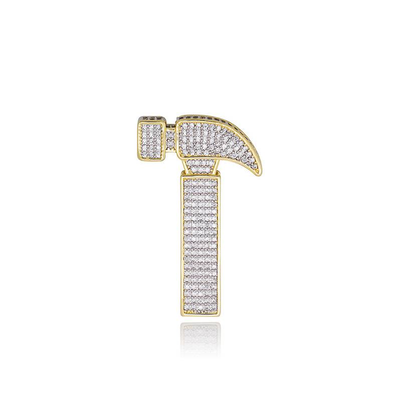 Hip Hop Hammer Pendant Necklace Micro Pave Cubic Zirconia Fashion Jewelry Pendants Charms High Quality Iced out Jewelry For Gift